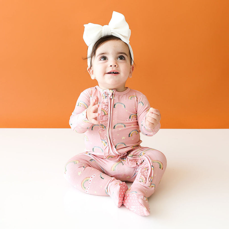 Shay Footie Ruffled Zippered One Piece