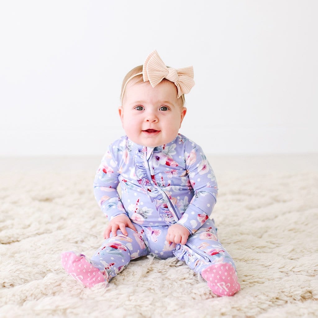 Samantha Footie Ruffled Zippered One Piece