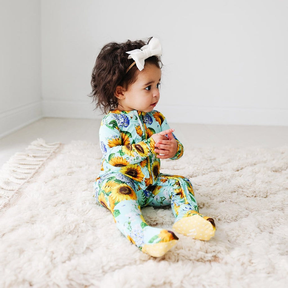 Sunny Footie Ruffled Zippered One Piece