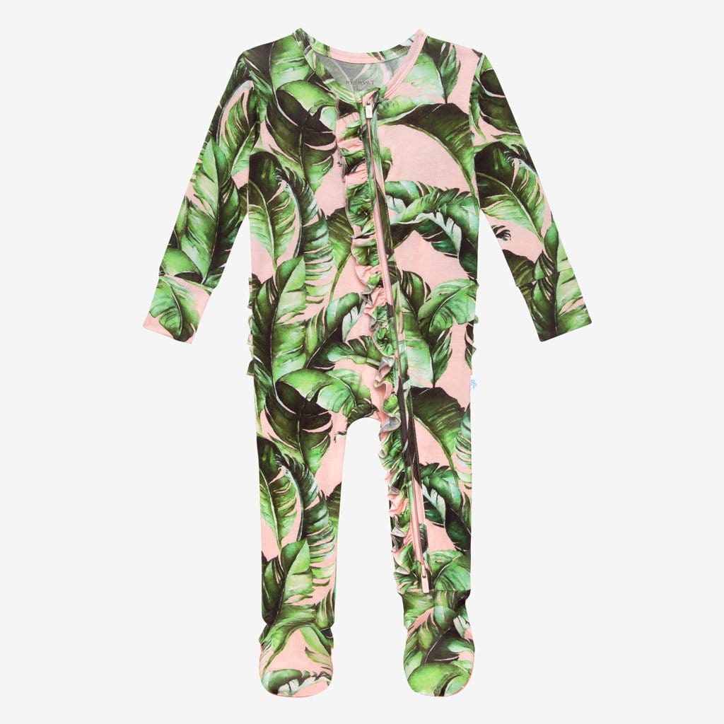 Tiffany Footie Ruffled Zippered One Piece
