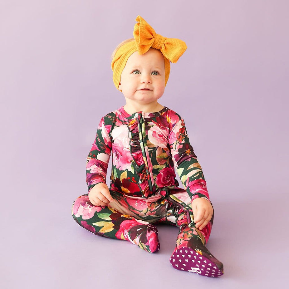 Zelda Footie Ruffled Zippered One Piece
