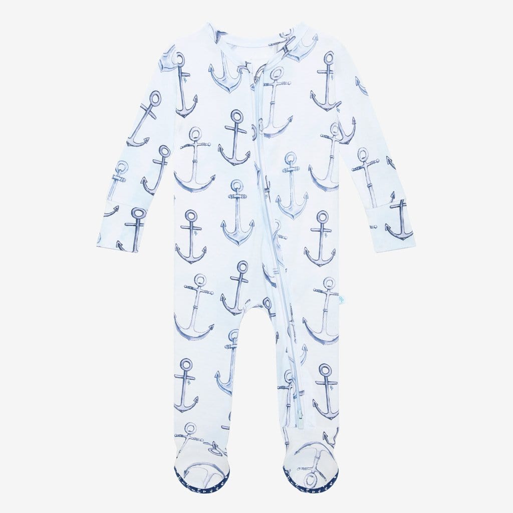 Anchors Away Footie Zippered One Piece