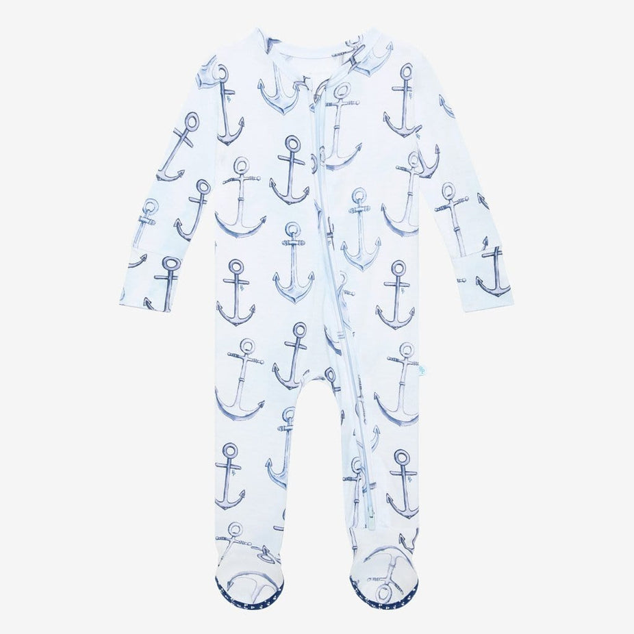 Anchors Away Footie Zippered One Piece