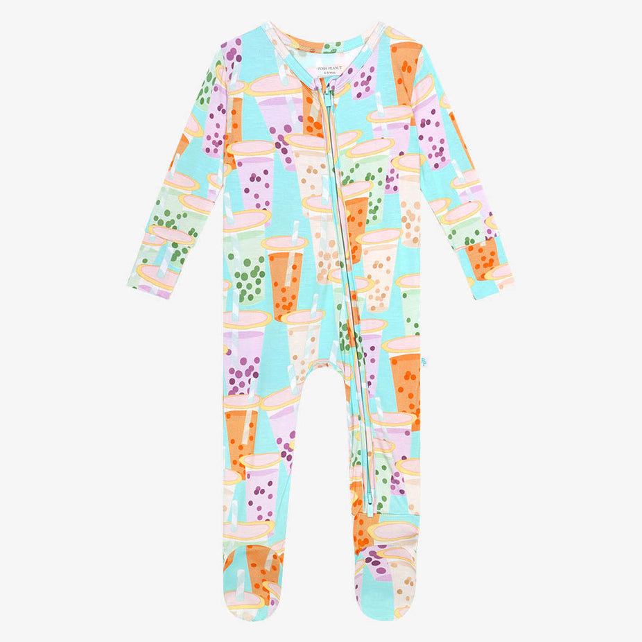 Boba Time Footie Zippered One Piece