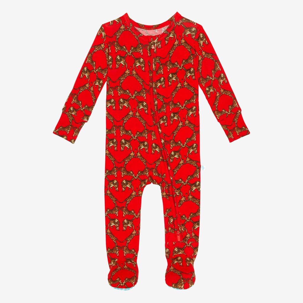 alice + olivia® Bengal Footie Zippered One Piece