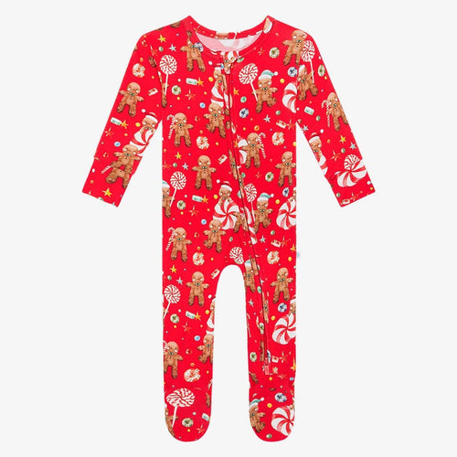 Candy Cane Lane Footie Zippered One Piece