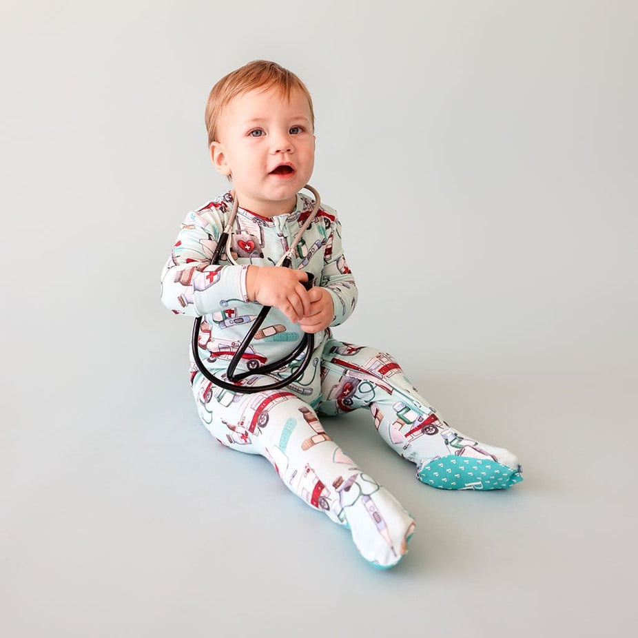 Doctors & Nurses Footie Zippered One Piece