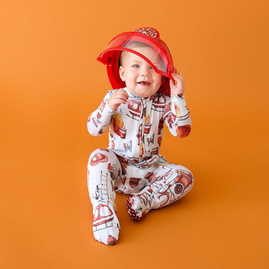 Firemen Footie Zippered One Piece