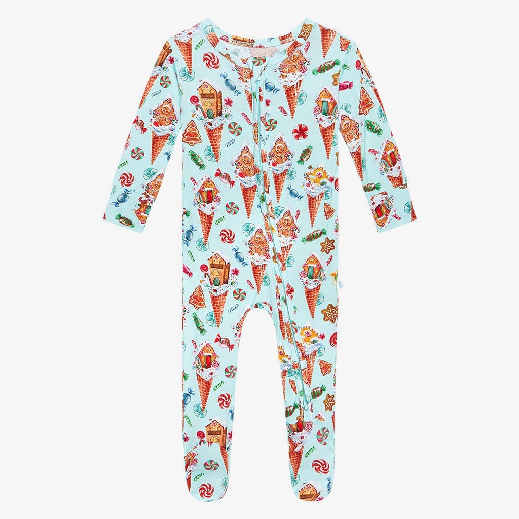 Gingerbreadville Footie Zippered One Piece