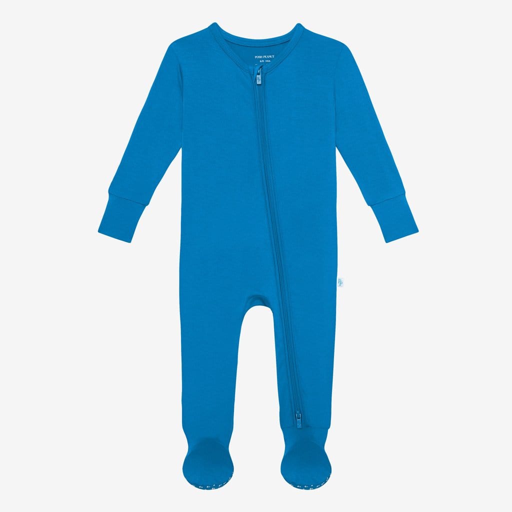 Hawaiian Blue Footie Zippered One Piece
