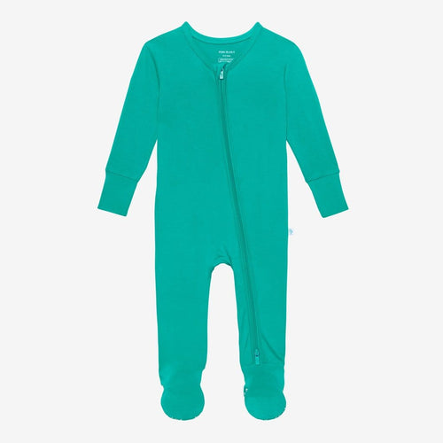 Signature Teal Footie Zippered One Piece