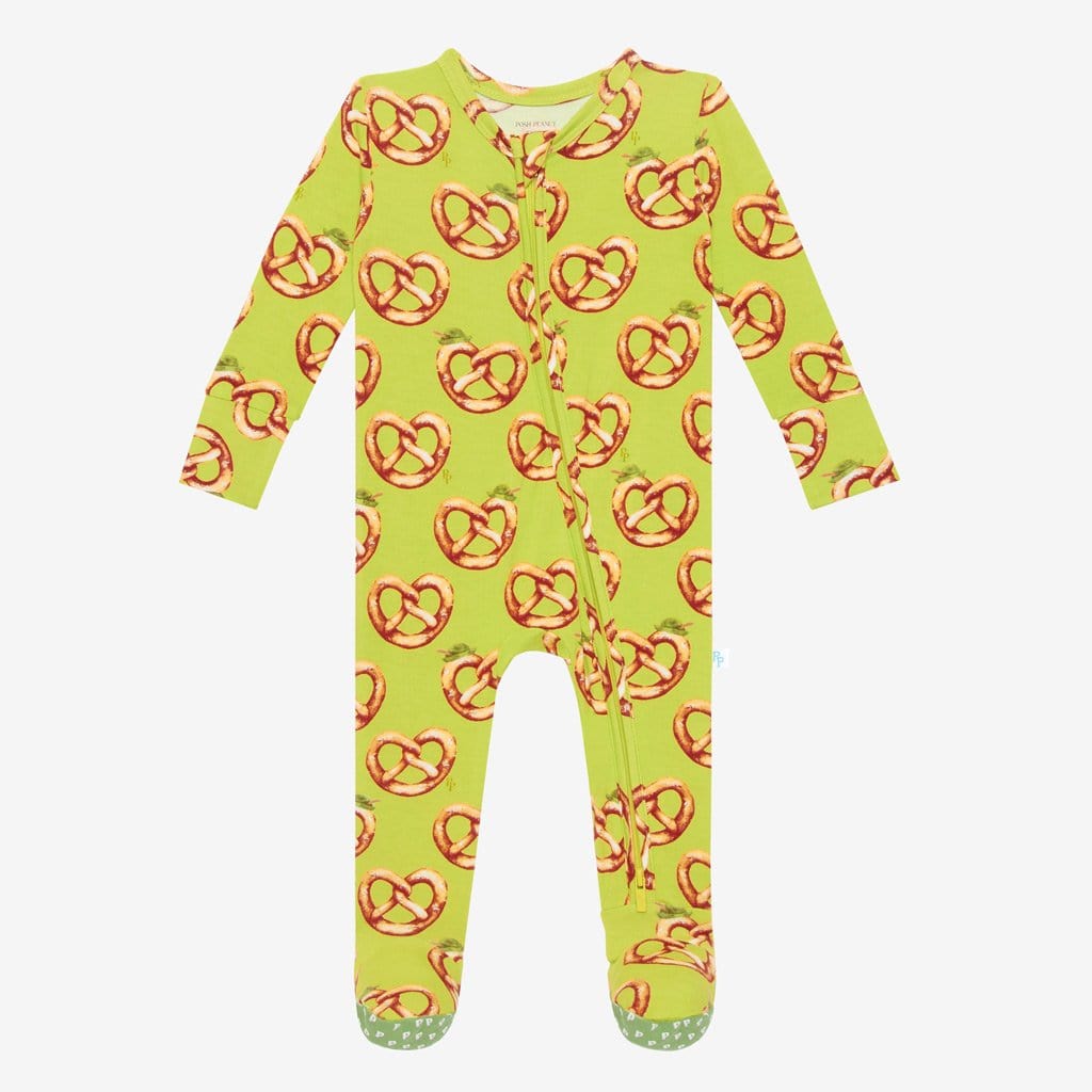 Pretzel Footie Zippered One Piece