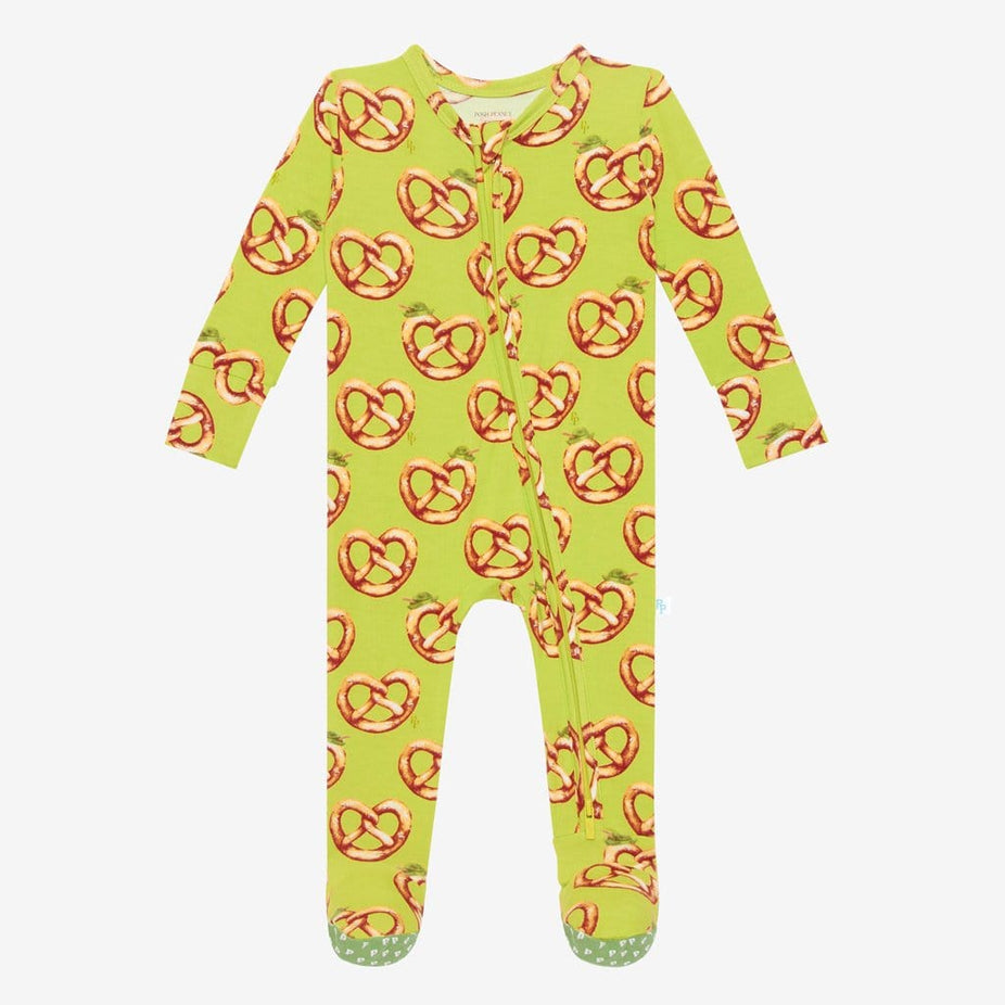 Pretzel Footie Zippered One Piece