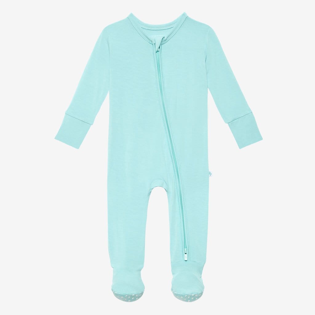 Robins Egg Footie Zippered One Piece