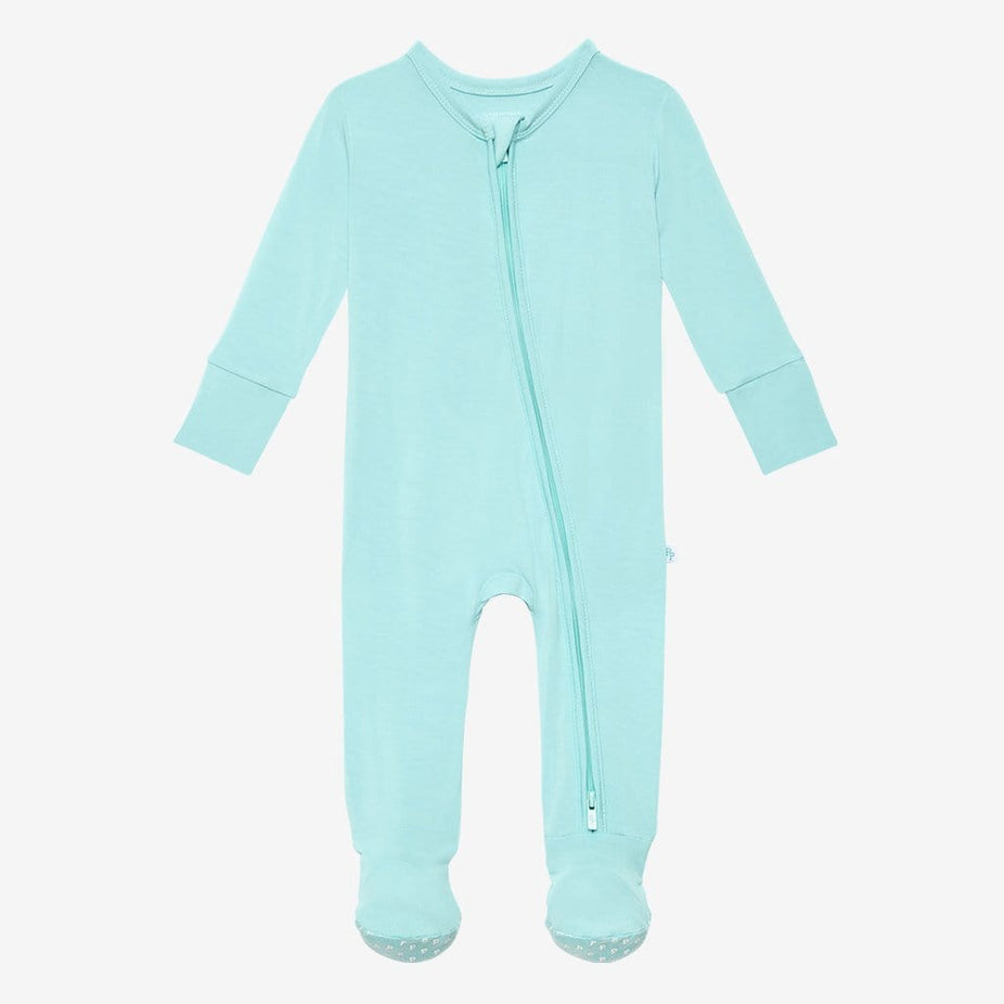 Robins Egg Footie Zippered One Piece
