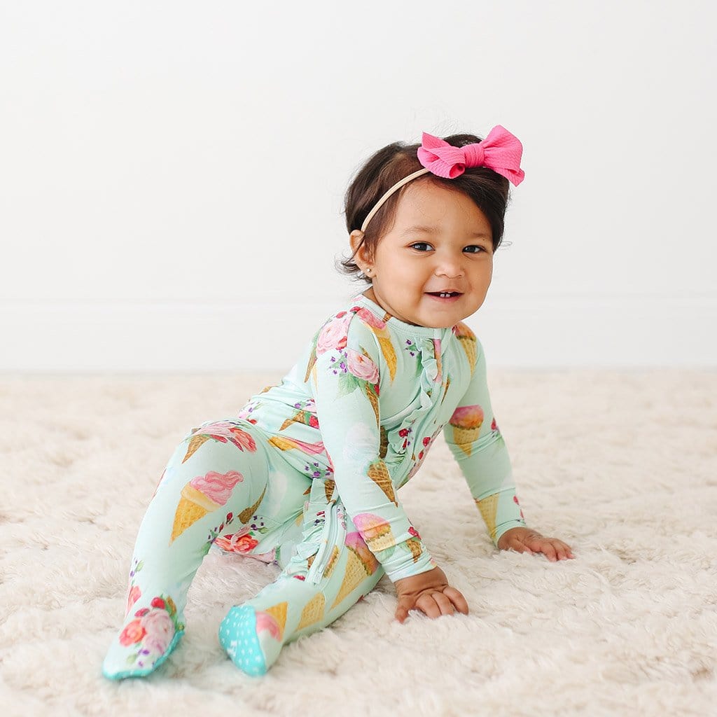Sophia Footie Ruffled Zippered One Piece