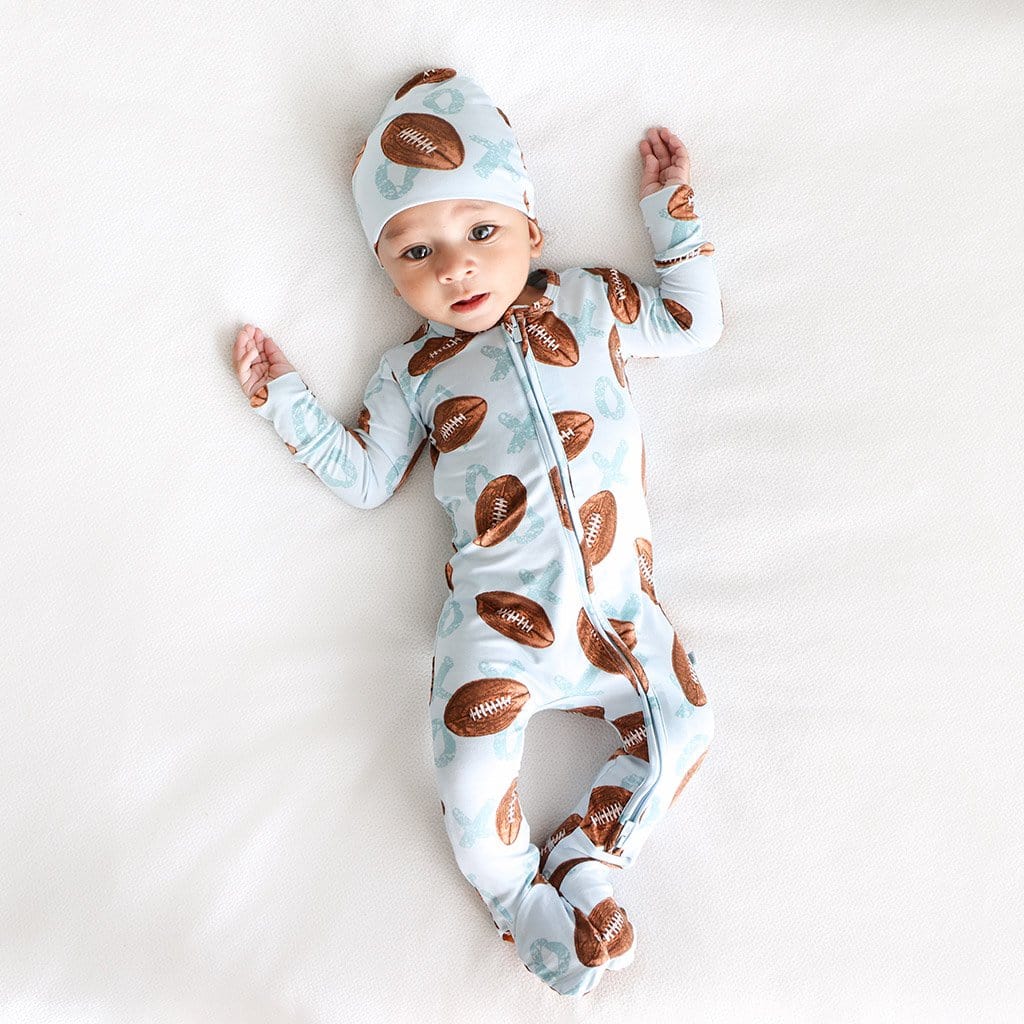Field Day Footie Zippered One Piece Beanie Set