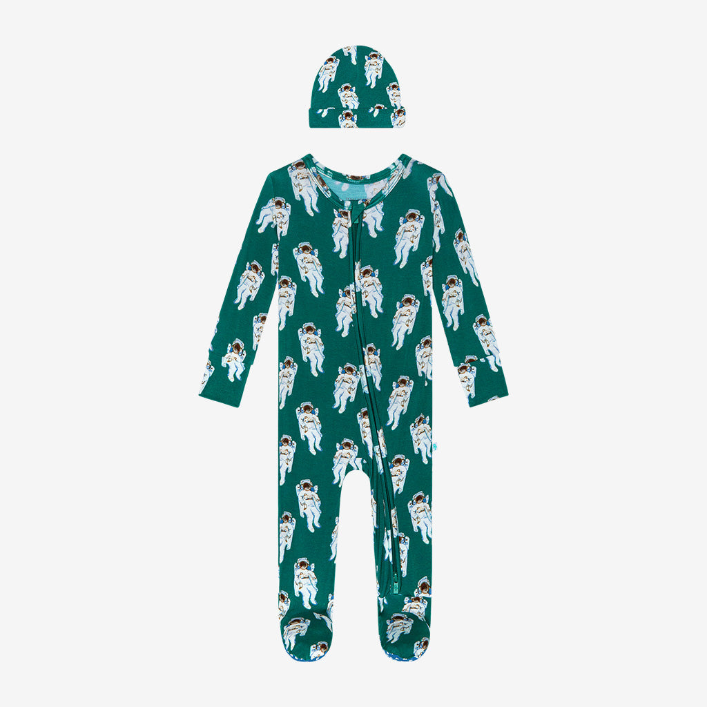 Houston Footie Zippered One Piece Beanie Set