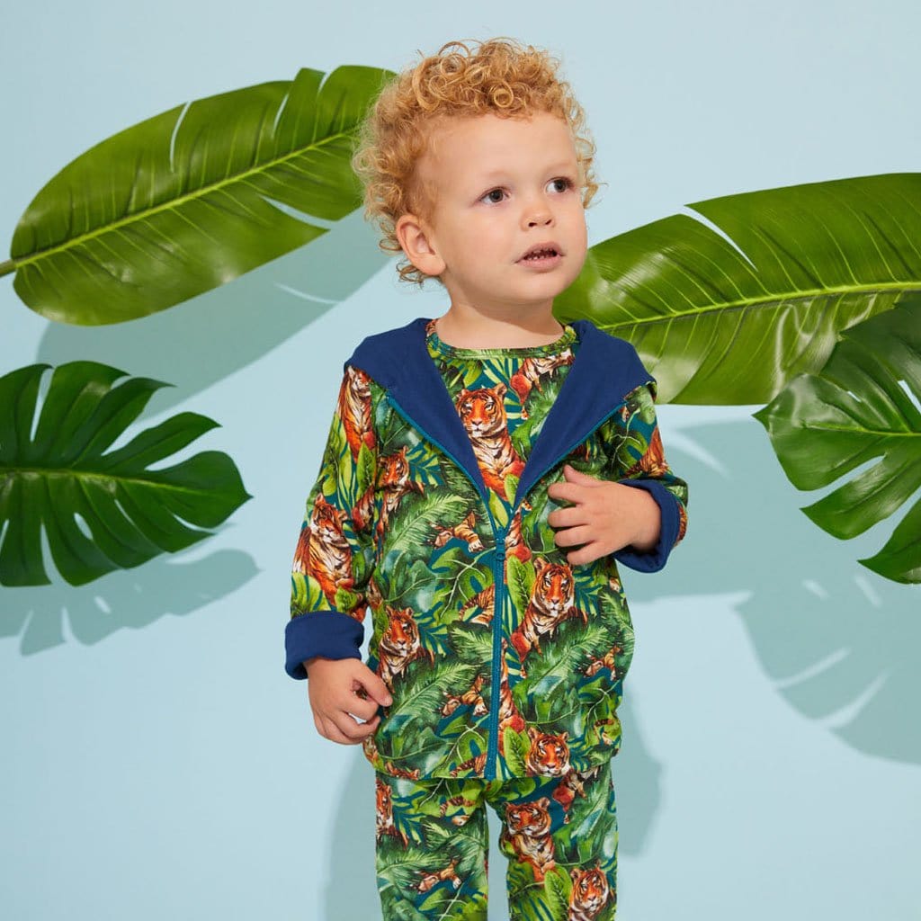 Baby wearing Ranger & Nautical Navy Reversible Long Sleeve Jacket