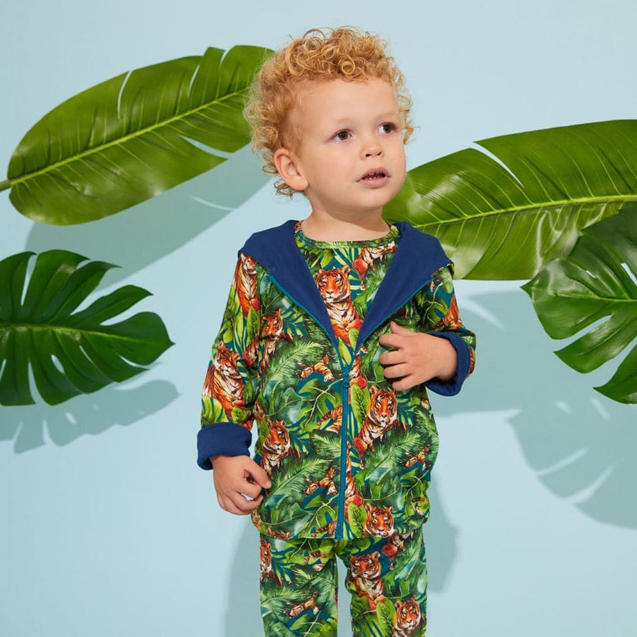 Baby wearing Ranger & Nautical Navy Reversible Long Sleeve Jacket