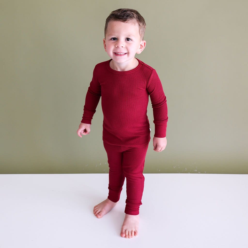 Bordeaux Waffle Classic Pajama Set