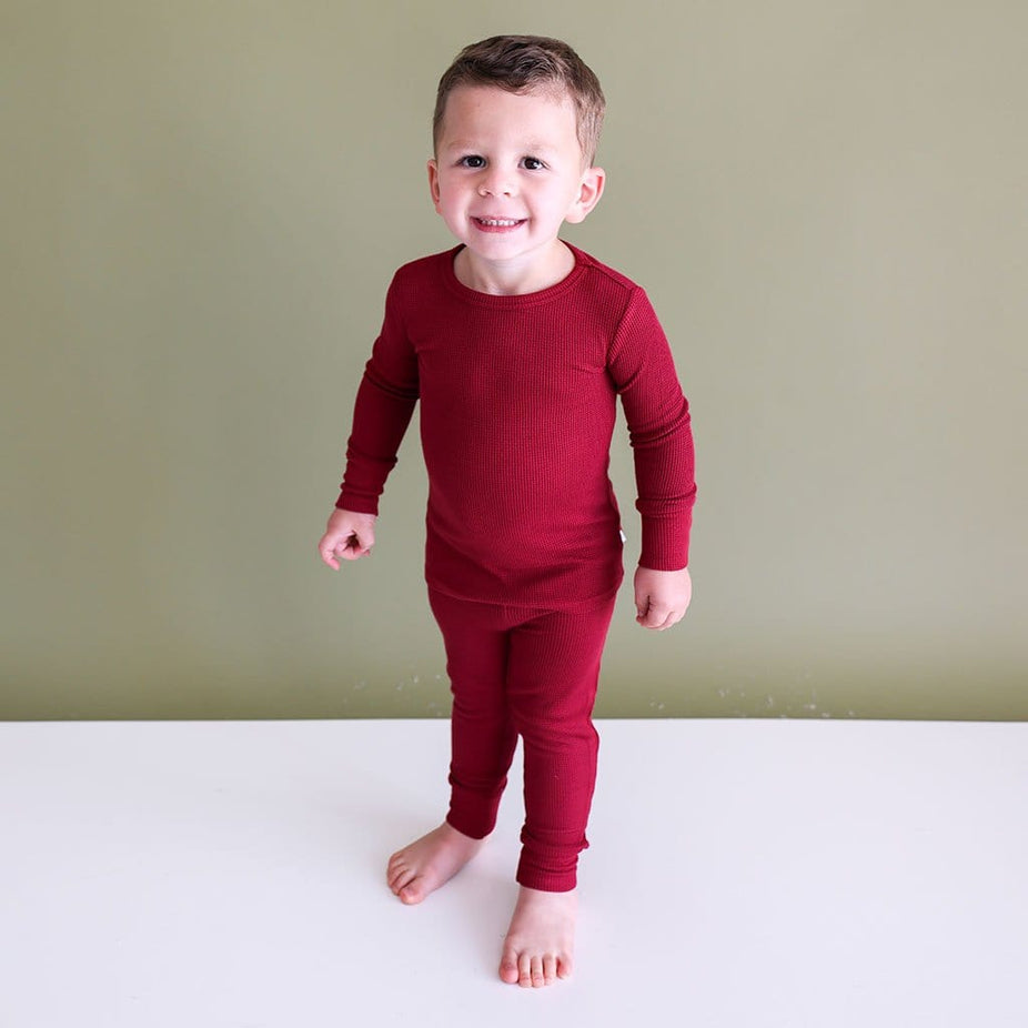 Bordeaux Waffle Classic Pajama Set