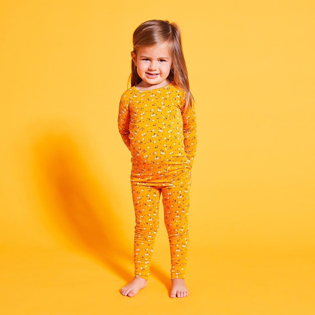 Girl kid wearing Halsey Long Sleeve Pajamas