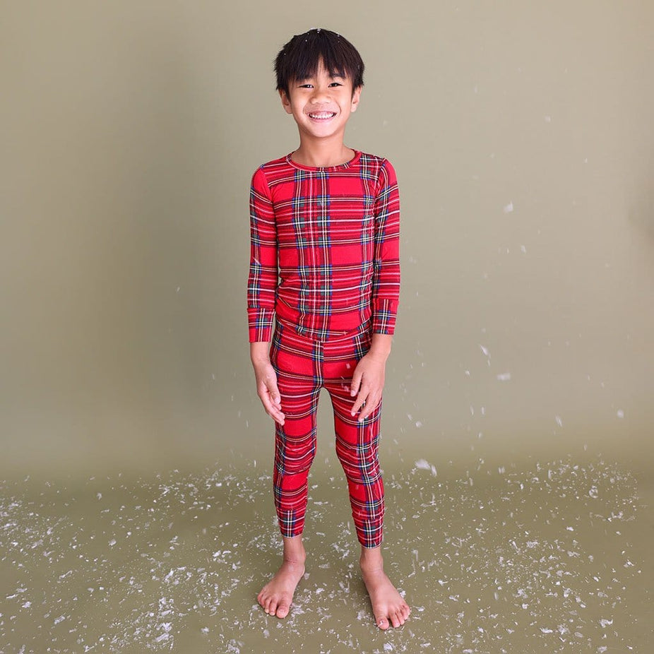 Vintage Red Tartan Classic Pajama Set
