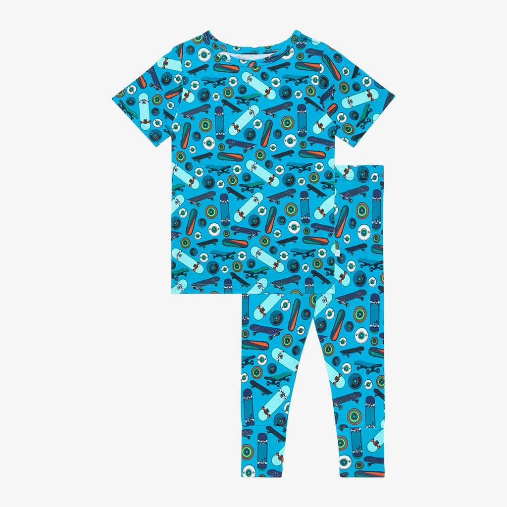 Cole Short Sleeve Pajamas in skateboard print