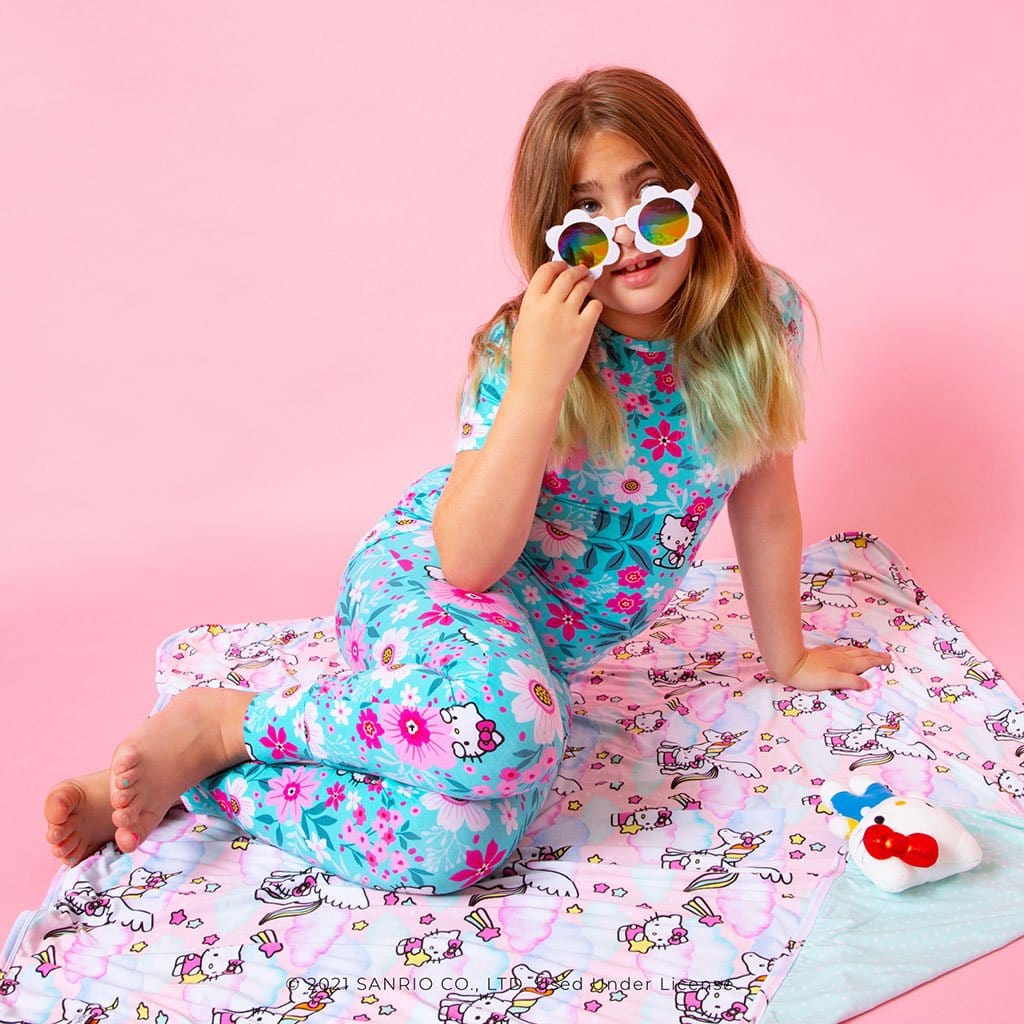 Toddler on Hello Kitty® Floral Short Sleeve Pajamas