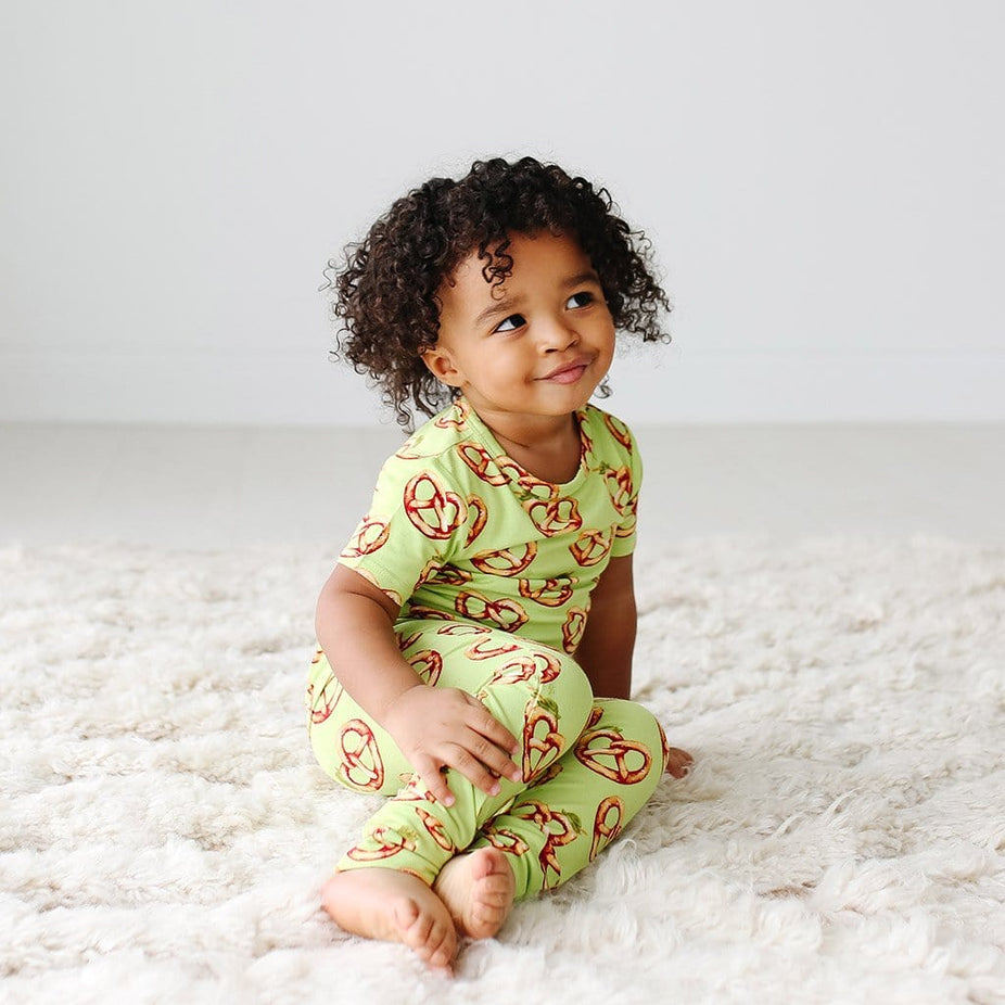Baby wearing Pretzel Short Sleeve Pajamas