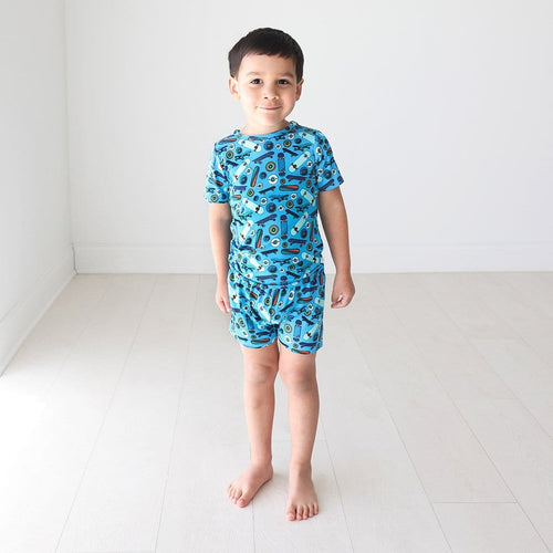 Toddler wearing Cole Short Sleeve Short Pajamas