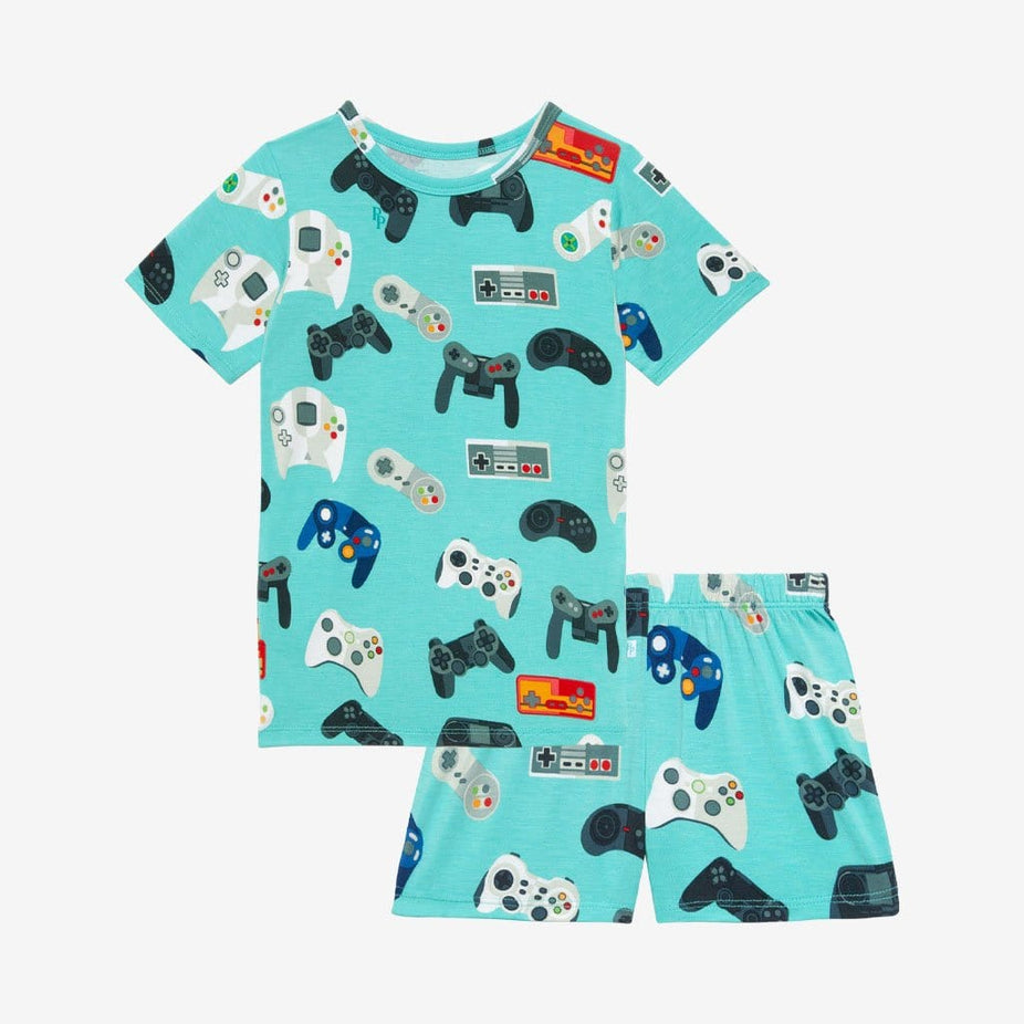 Gamer Short Sleeve Short Pajamas in gaming controller print
