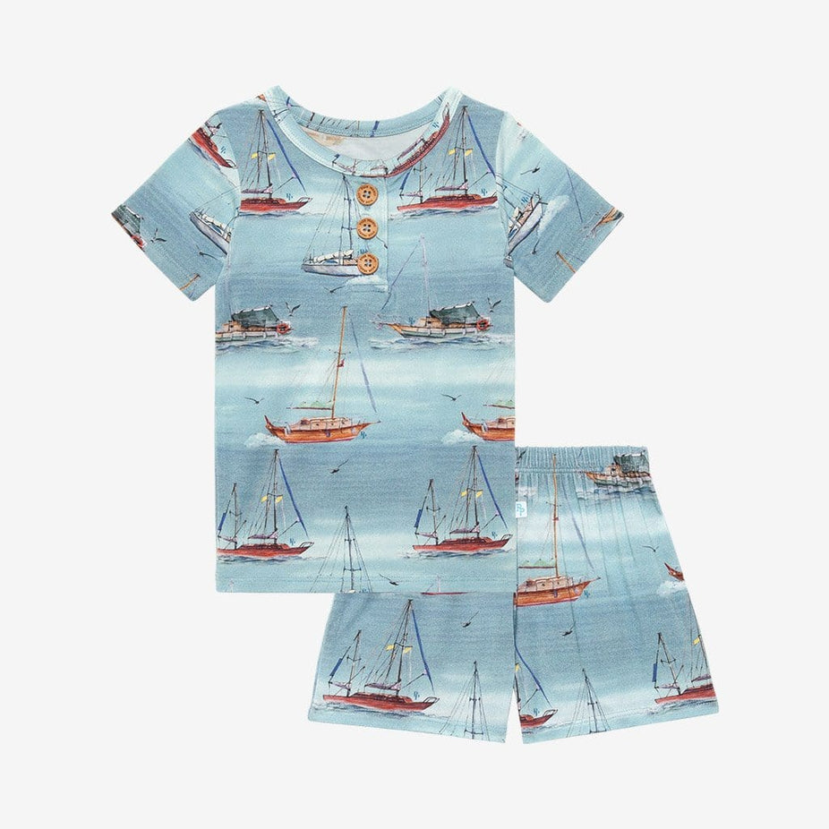 Skip Short Sleeve Henley Short Pajamas