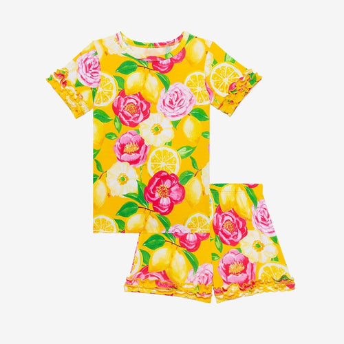 Floral printed Annika Ruffled Short Sleeve Ruffled Short Pajamas