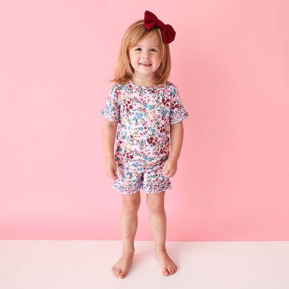 Aldona Ruffled Short Sleeve Ruffled Short Pajamas