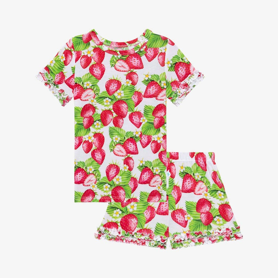 Callie Ruffled Short Sleeve Ruffled Short Pajamas