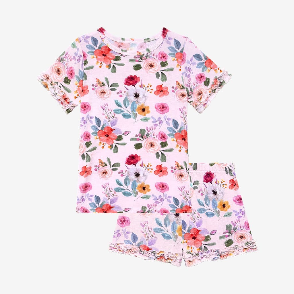Kimberly Ruffled Short Sleeve Ruffled Short Pajamas