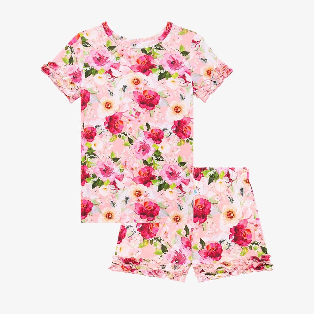 Marlene Ruffled Short Sleeve Ruffled Short Pajamas