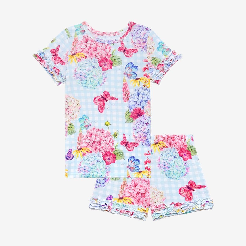 Nicolette Ruffled Short Sleeve Ruffled Short Pajamas