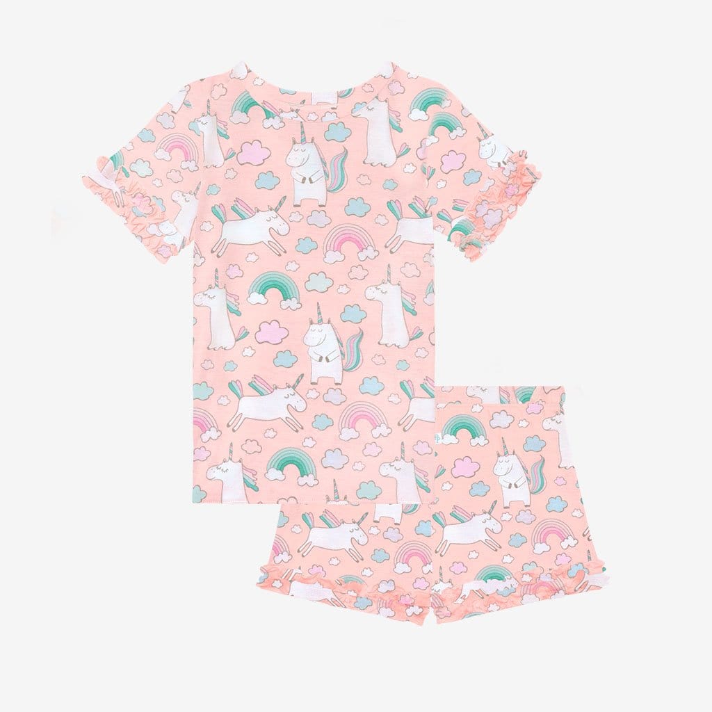 Olive Ruffled Short Sleeve Ruffled Short Pajamas