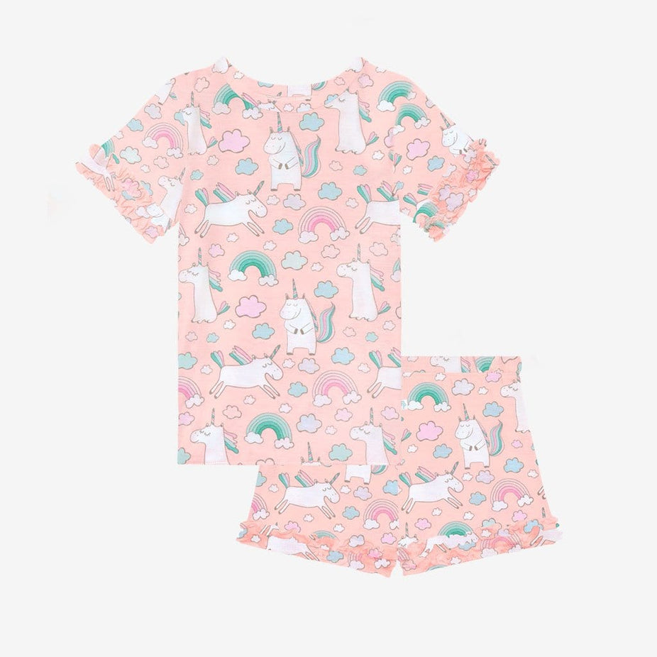 Olive Ruffled Short Sleeve Ruffled Short Pajamas