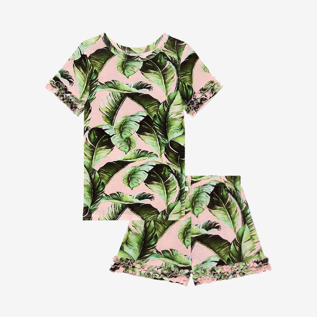Tiffany Ruffled Short Sleeve Ruffled Short Pajamas