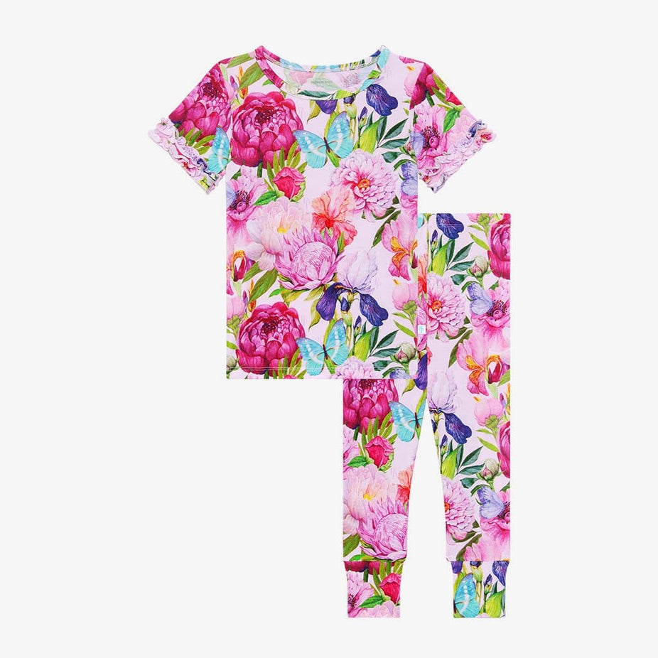Carrie Ruffled Short Sleeve Pajamas