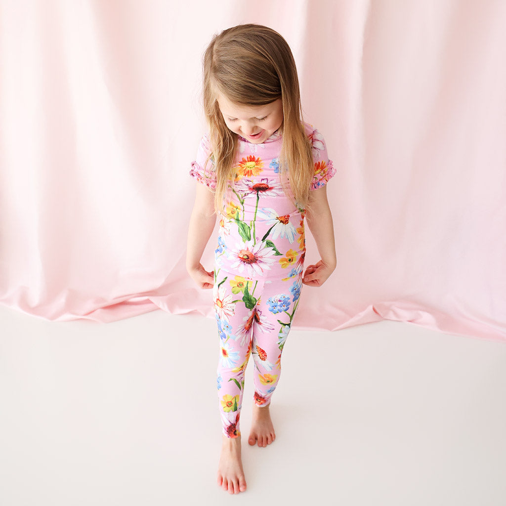 Kaileigh Ruffled Short Sleeve Pajamas