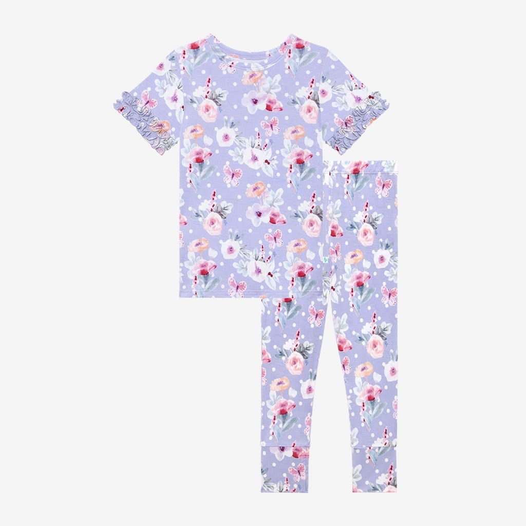 Samantha Ruffled Short Sleeve Pajamas