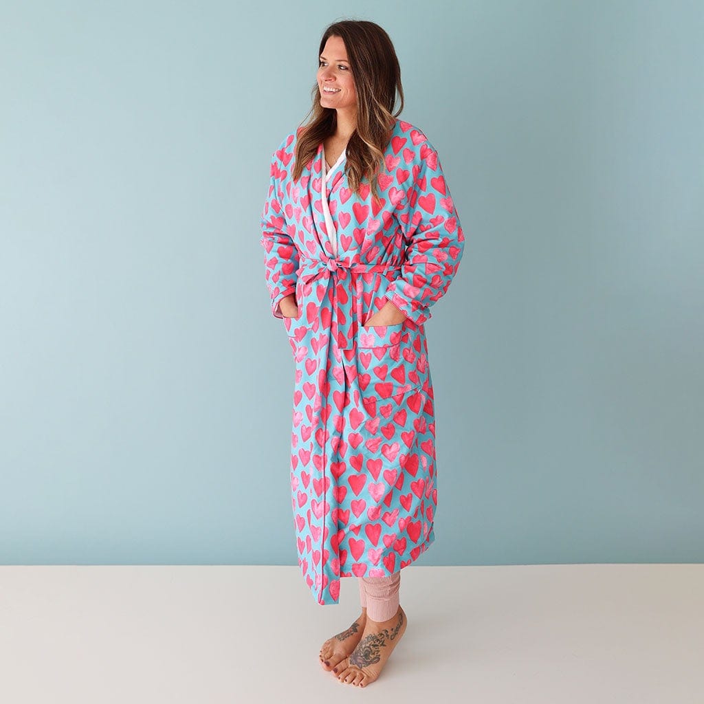 Queen of Hearts Adult Long Sleeve Plush Robe