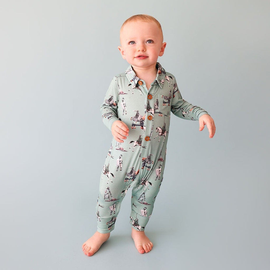 Wallace Long Sleeve Collared Henley Romper