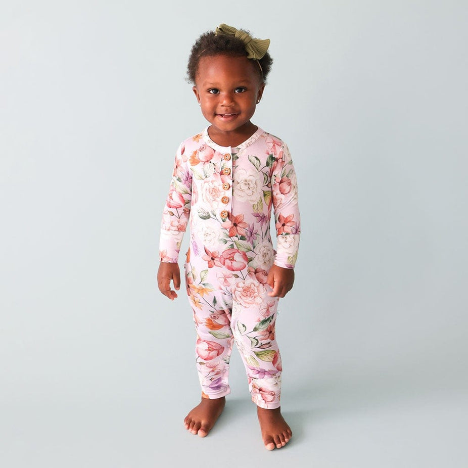 Pari Long Sleeve Ruffled Henley Romper