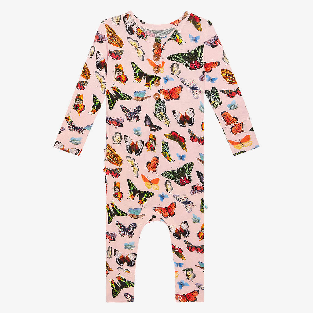 Parisa Long Sleeve Ruffled Henley Romper